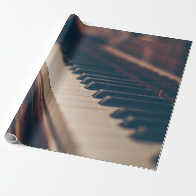 Beautiful Piano Design Wrapping Paper (Unrolled)