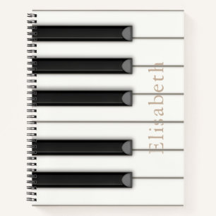 Beautiful Piano Keys Personalised 8.5x11 Notebook