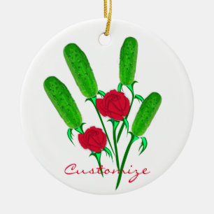 Beautiful Pickle Bouquet with Roses Thunder_Cove Ceramic Tree Decoration