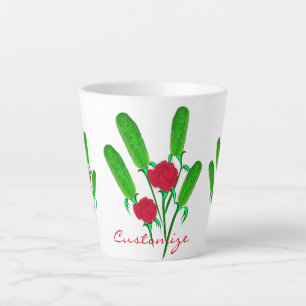 Beautiful Pickle Bouquet with Roses Thunder_Cove Latte Mug
