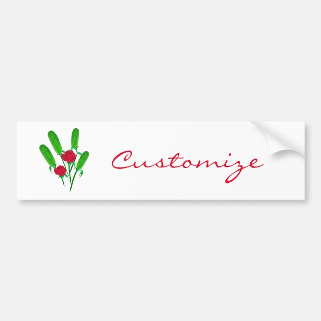 Beautiful Pickle Bouquet with RosesThunder_Cove Bumper Sticker (Front)