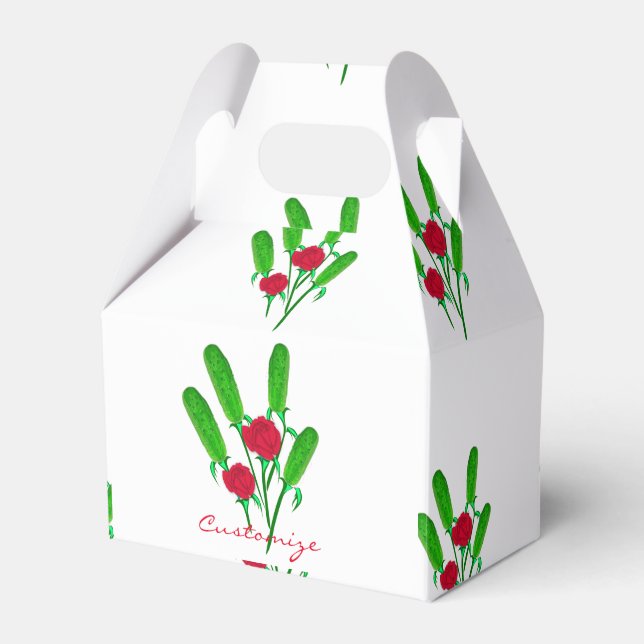 Beautiful Pickle Bouquet with RosesThunder_Cove Favour Box (Front Side)