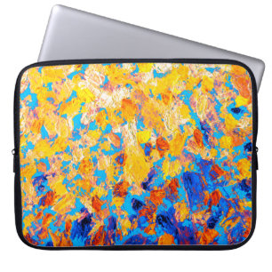 Beautiful pictorial handmade gouache dab etude ske laptop sleeve