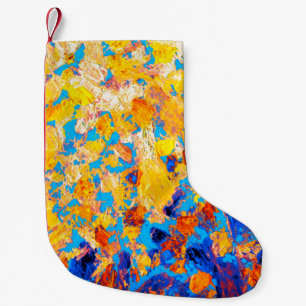 Beautiful pictorial handmade gouache dab etude ske small christmas stocking