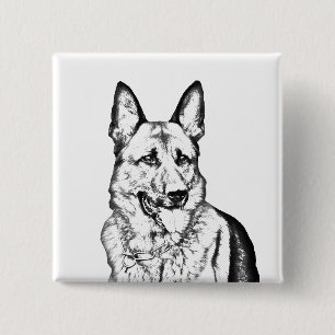 Beautiful Pin Button - German Shepherd
