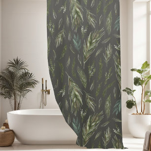 Beautiful Pine Tree Branch Pattern Shower Curtain