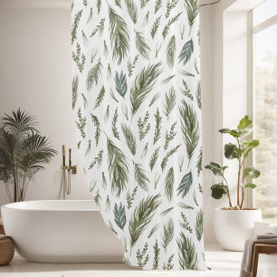 Beautiful Pine Tree Branch Pattern Shower Curtain