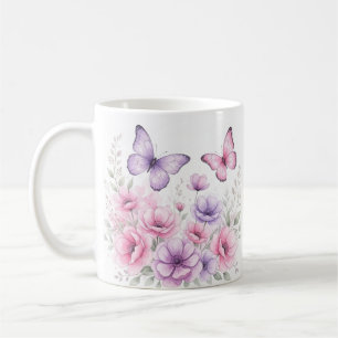 Beautiful Pink and Purple Butterfly Coffee Mug