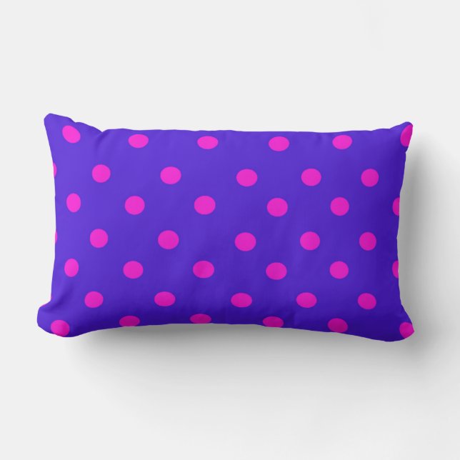 Beautiful Pink and Purple Polka Dots Lumbar Cushion (Front)