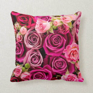 Beautiful Pink And Red Roses Cushion