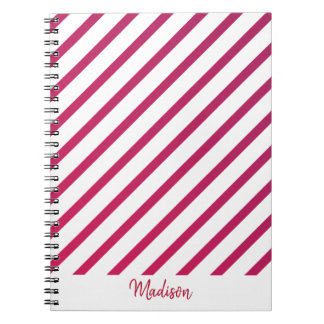 Beautiful Pink and red Stripes Notebook