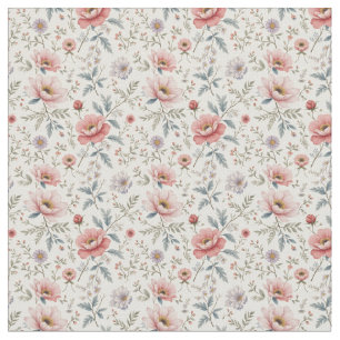 Beautiful Pink and White Flowers Fabric