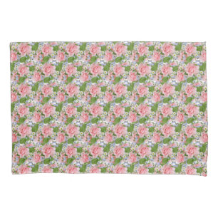 Beautiful Pink and White Flowers Pillowcase