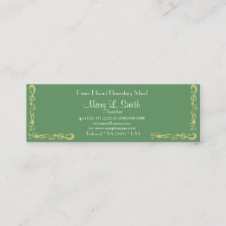Beautiful pink art style azalea flowers skinny mini business card
