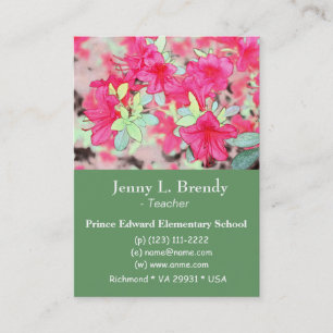 Beautiful pink azalea flowers business card