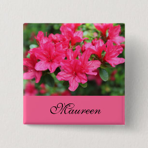 beautiful pink azalea flowers name button