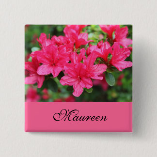 beautiful pink azalea flowers name button