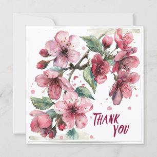 Beautiful pink blossoms Thank you card. Card