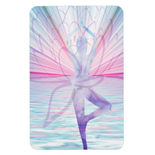Beautiful Pink & Blue Vrikshasana Yoga Magnet