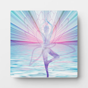 Beautiful Pink & Blue Vrikshasana Yoga Plaque