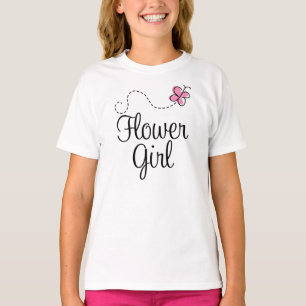 Beautiful Pink Butterfly Flower Girl Tee