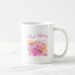 beautiful pink cherry flowers floral photo art. coffee mug