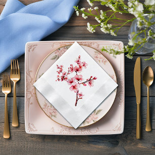 Beautiful Pink Cherry Tree Blossoms Napkin