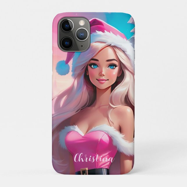 Beautiful Pink Christmas Girl 01 Case-Mate iPhone Case (Back)