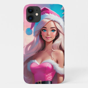 Beautiful Pink Christmas Girl 01 Case-Mate iPhone Case