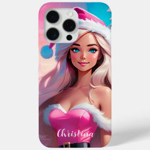 Beautiful Pink Christmas Girl 01 iPhone 15 Pro Max Case