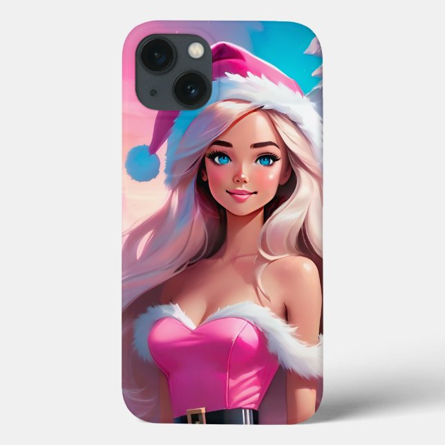 Beautiful Pink Christmas Girl 01 Case-Mate iPhone Case (Back)