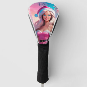 Beautiful Pink Christmas Girl 01 Golf Head Cover
