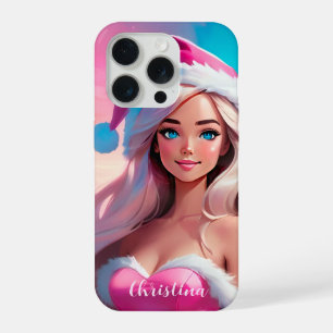 Beautiful Pink Christmas Girl 01 iPhone 15 Pro Case
