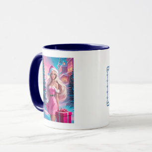 Beautiful Pink Christmas Girl 01 Mug