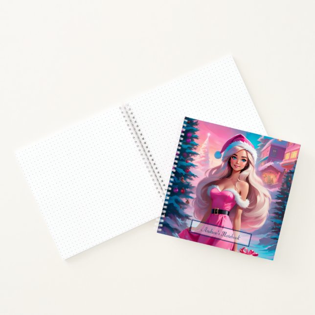 Beautiful Pink Christmas Girl 01 Notebook (Inside)
