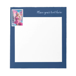 Beautiful Pink Christmas Girl 01 Notepad