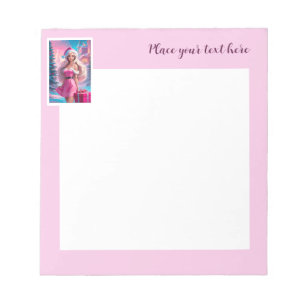 Beautiful Pink Christmas Girl 01 Notepad