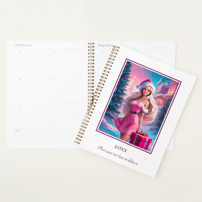 Beautiful Pink Christmas Girl 01 Planner (Display)