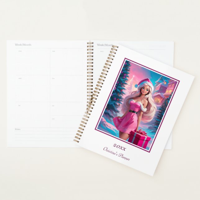 Beautiful Pink Christmas Girl 01 Planner (Display)