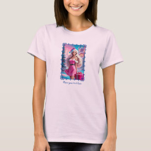 Beautiful Pink Christmas Girl 01 T-Shirt