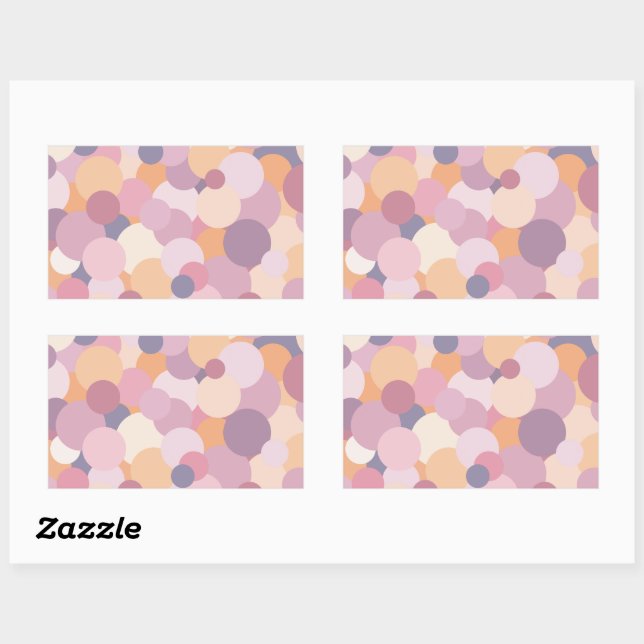 Beautiful pink circles rectangular sticker (Sheet)