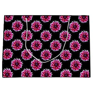 Beautiful Pink Dahlia Flower Nature Pattern Large Gift Bag