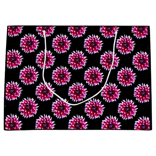 Beautiful Pink Dahlia Flower Nature  Pattern Large Gift Bag (Front)