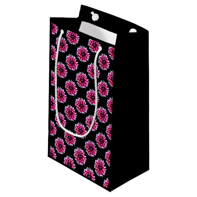 Beautiful Pink Dahlia Flower Nature  Pattern Small Gift Bag (Front Angled)
