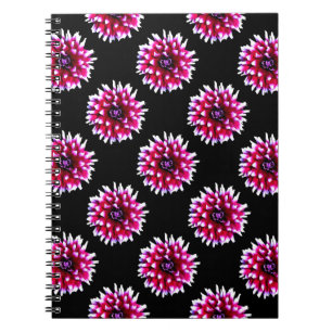Beautiful Pink Dahlia Flower Nature Pattern Spiral Notebook