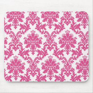Beautiful Pink Damask Mouse Pad