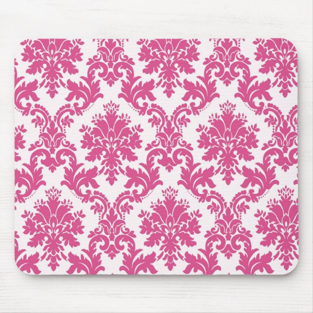 Beautiful Pink Damask Mouse Pad (Front)