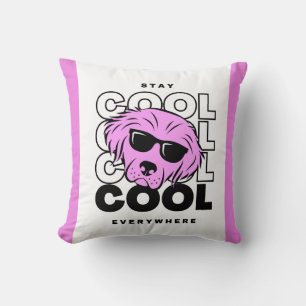 BEAUTIFUL PINK DOG COZY SOFT PILLOW. THROW PILLOW