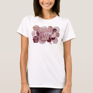 Beautiful Pink DRINK WITH ME Print T-Shirt