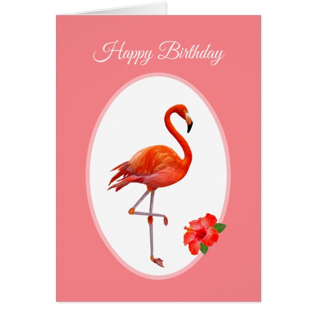 Beautiful Pink Flamingo Birthday (Front)